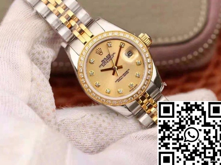 Gold Dial 28mm Gold 18K Datejust Lady Plating Rolex 1202